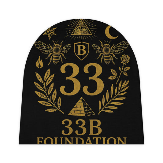 33B Foundation Baby Beanie — Gold Emblem Infant Knit Hat