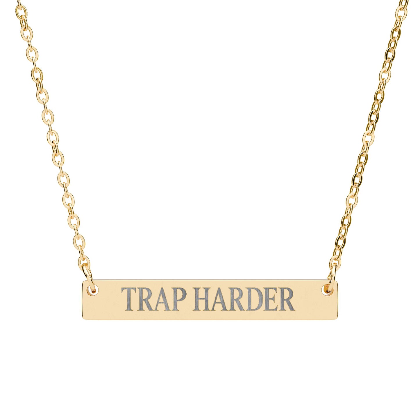" TRAP HARDER "  Engrave Necklace