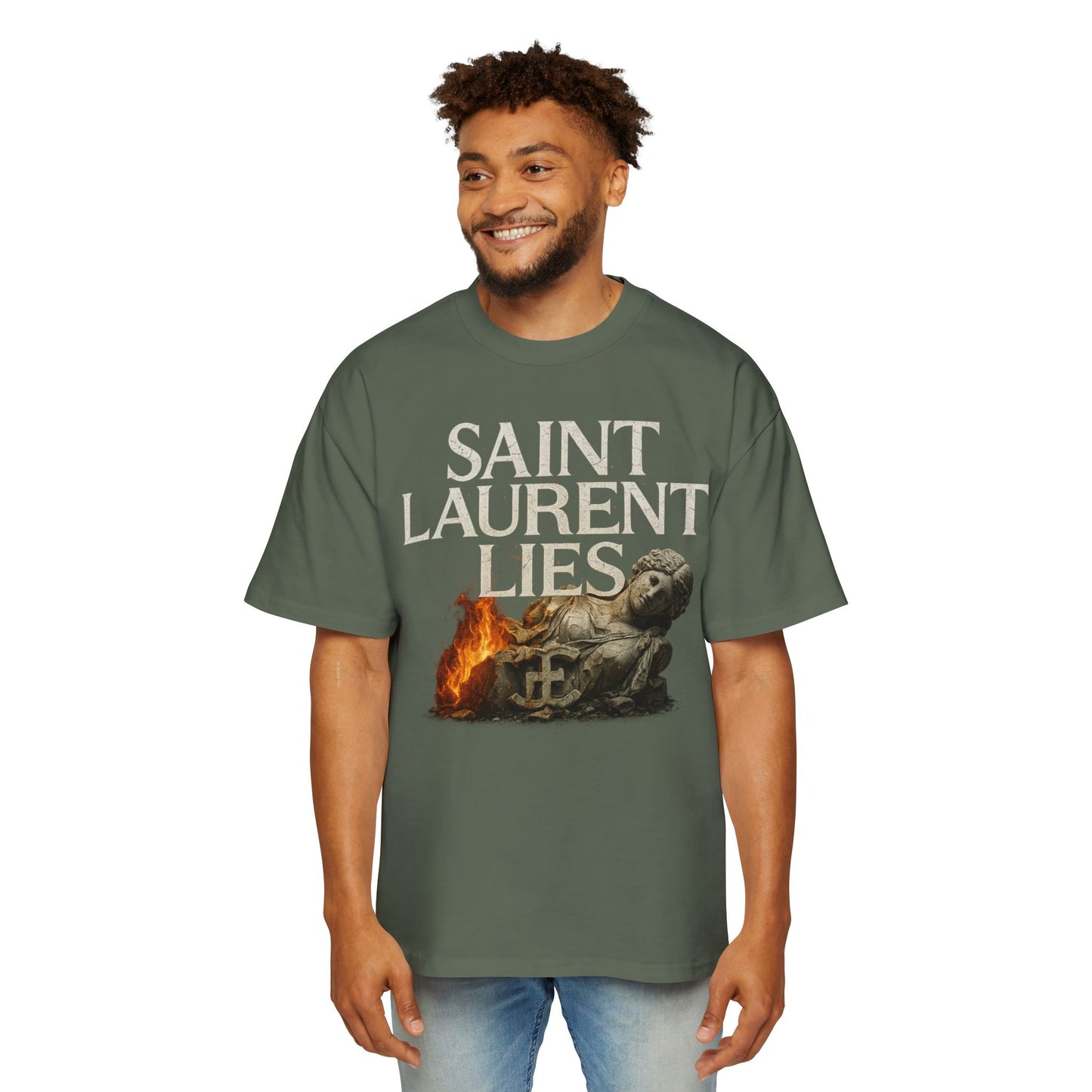 “Saint Laurent Lies” Box Tee