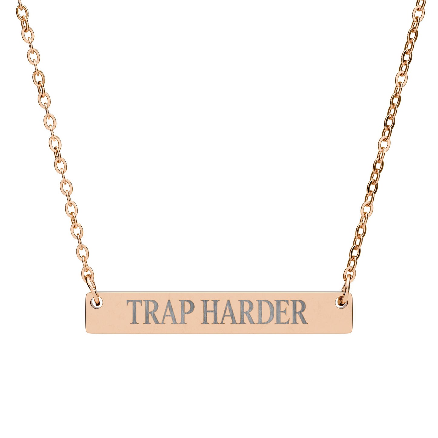 " TRAP HARDER "  Engrave Necklace